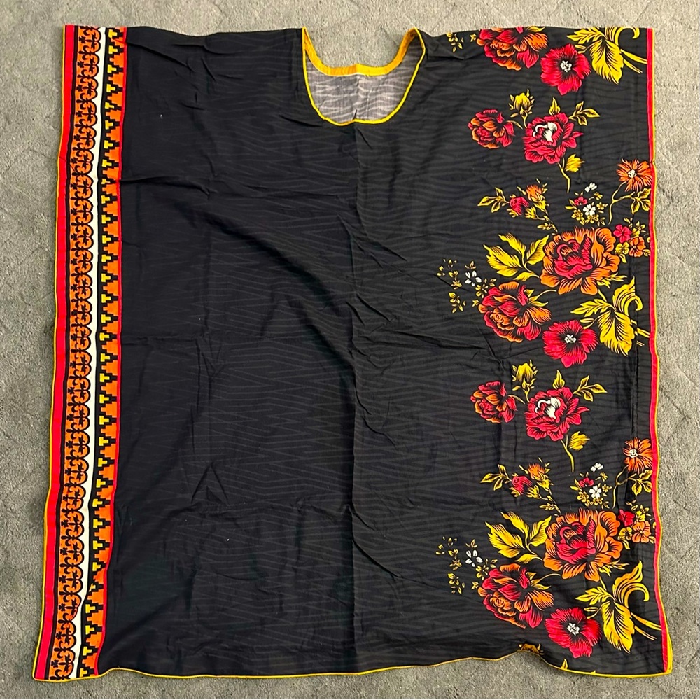 Butterfly Wing Short Kaftan Kurta Top Self Printed Cotton Size OSFM - Picture 1 of 10